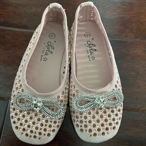 Lola + The Boys pink Sparkle Flats with Bow